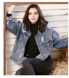 China All Match Ripped Denim Ladies Jackets Coats 2021 Fashion wholesale