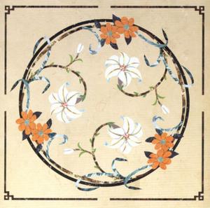 China Parquet, natural stone parquet, engineered stone water jet medallion wholesale