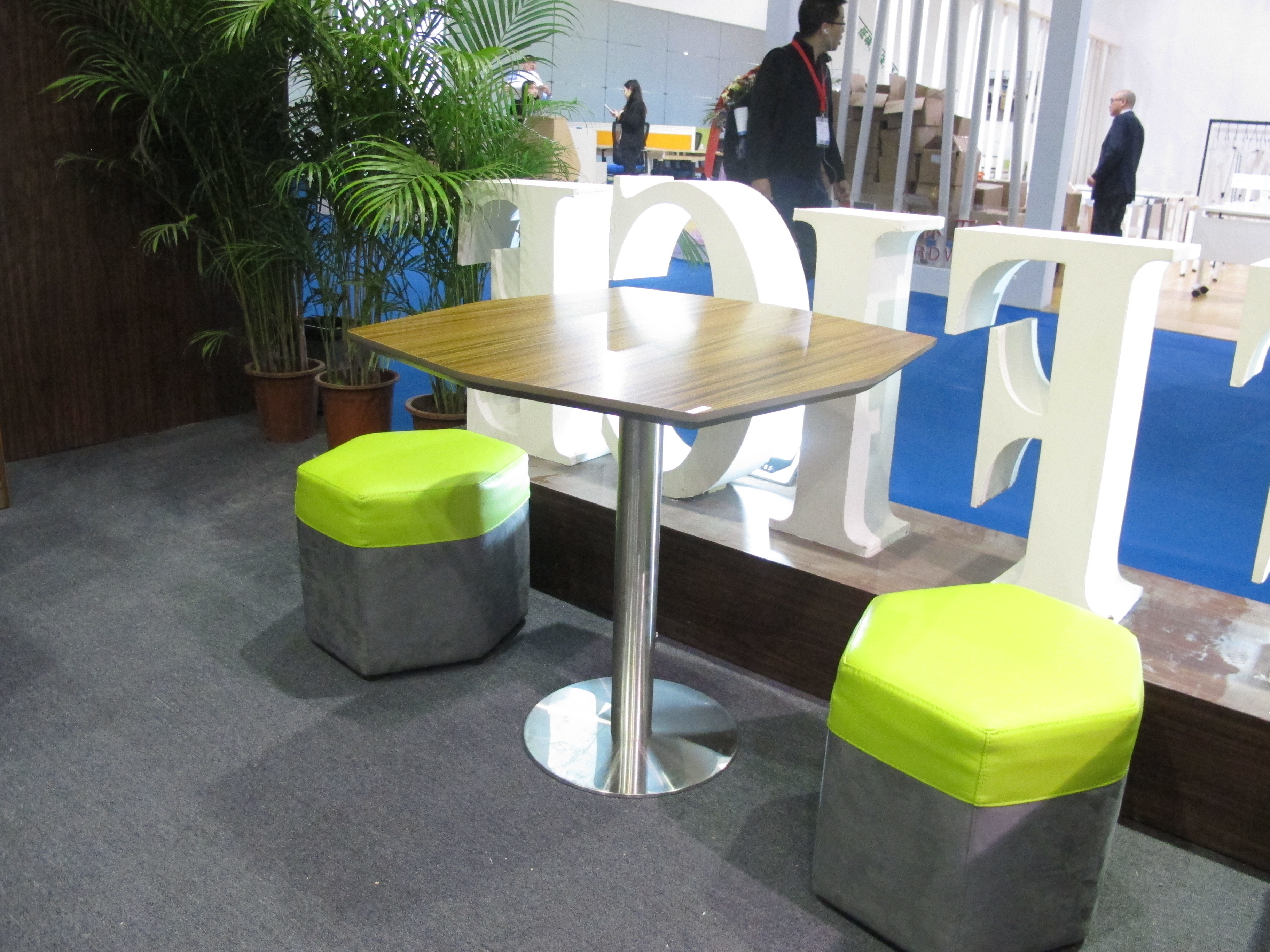 Folding Type Training Room Furniture , Computer Training Tables Particle Board Panel