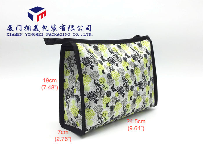 Fashionable Ladies Hand Canvas Cosmetic Bag 19cm Height Rectangle Shape