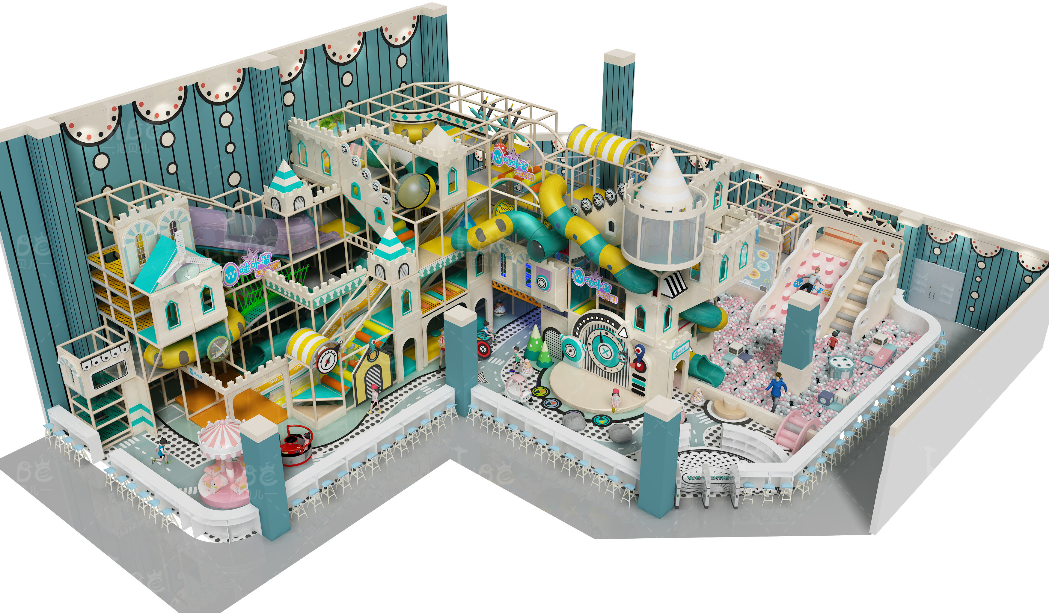 Customized Castle Theme Indoor Playground Structure For Kids Imagination And Play
