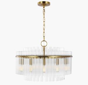 China Beckett Medium Chandelier CC12812PN Glass Pendant light wholesale