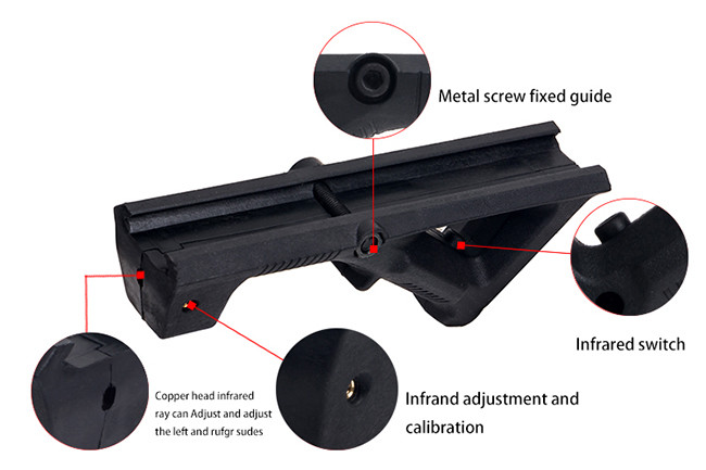 Tactical Angled Fore Red Laser Grip Mounts To 1913 Mil Spec Picatinny Rails For AR15 BK