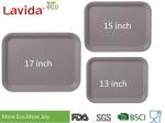 Hot sell Popular Solid color Biodegradable Eco Bamboo Fiber Tray Wooden Meal