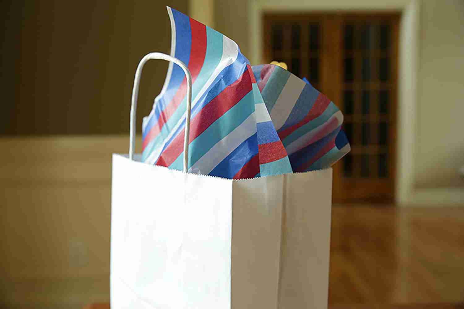 11x5x19 Biodegradable Small Boutique Gift Kraft Paper Shopping Bags Bulk