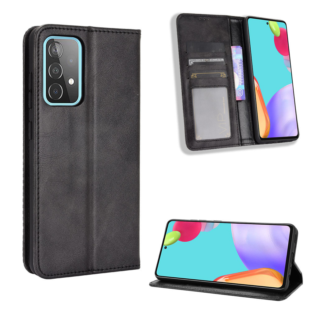 1.5mm Leather Phone Cases Wallet Design Vintage Card Pocket Kickstand