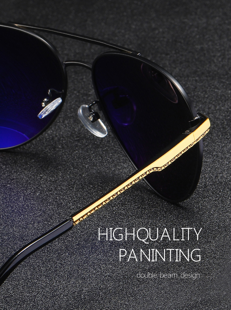 Fashion Polarized UV400 Mens Pilot Sunglasses With Metal Hinge 146MM