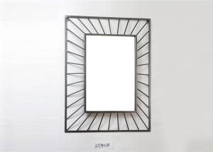 China Large Rectangle Black Framed Metal Wall Art Mirror wholesale