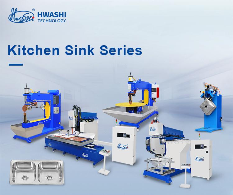 Hwashi Automatic Sink Roll Welding Machine / Sink Manufacturing Equipment
