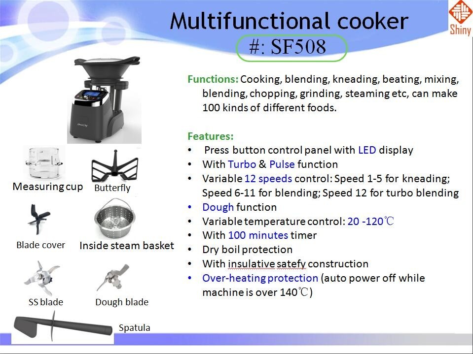 12 in 1 Multi-function robot de cuisine cooking machine soup maker & Thermomixer GK-SF508