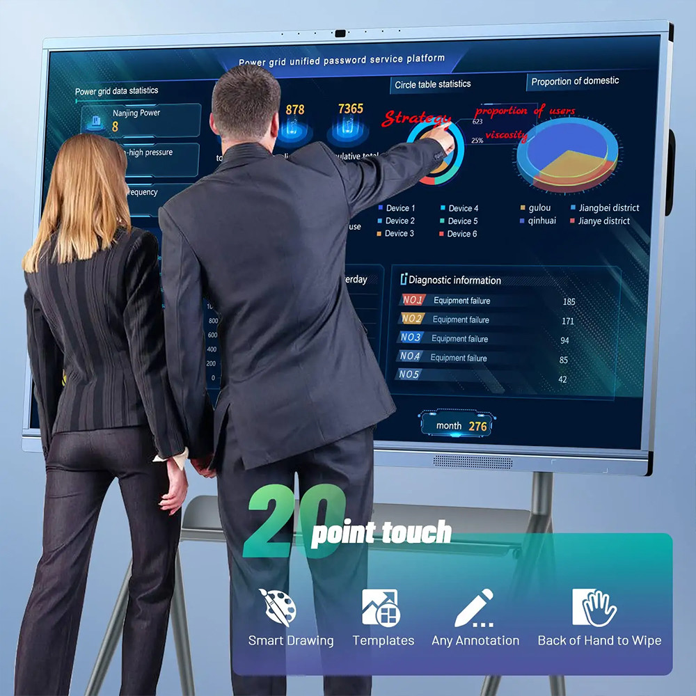 43 Inch 20 Points Infrare Touch Screen Interactive Board With Core I5 4th 1200MP Camera
