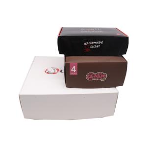 China CMYK Sushi Paper Box With Lid 300-400gsm White Cardboard wholesale