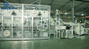 China 85% Efficiency Nonwoven Pulp Diaper Manufacturing Plant With Stacker wholesale