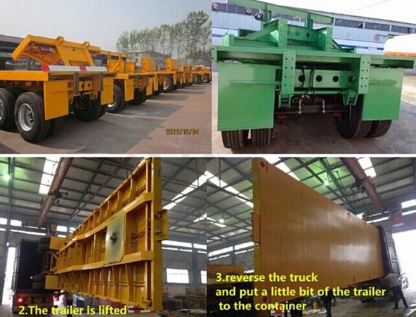 40ft Tri-axle Flatbed Container Carrier Truck Semi Trailer 45 Ton 60 Ton