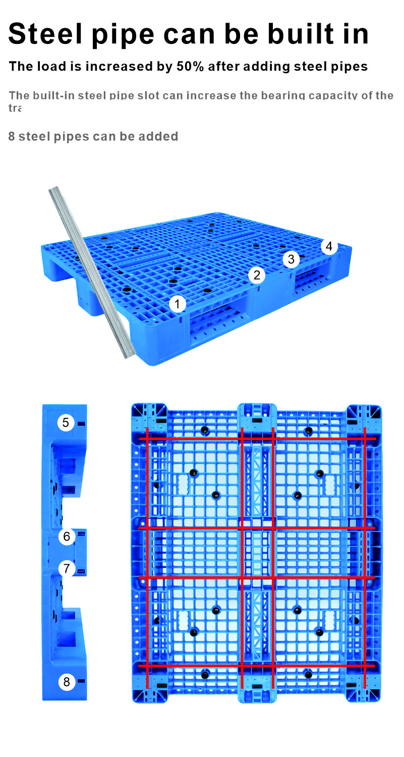 4-Way Entry Disposable Plastic Pallet Wrap with 6 Runners ISO9001 Endorsed and Sturdy