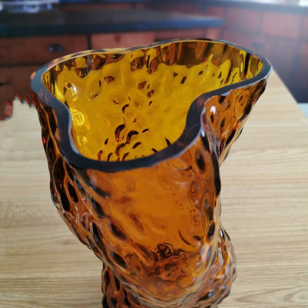 Tree Stump Shaped Customize Color Decorative Glass Vase