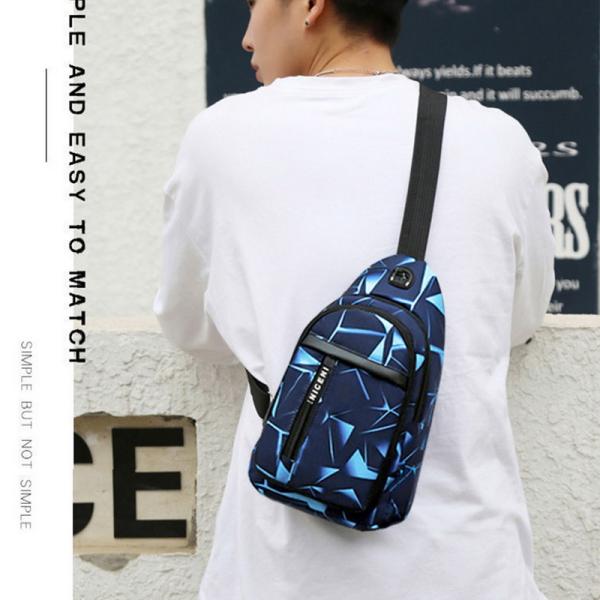 Men Anti Theft Chest Bag Short Trip Messengers Bags USB Charging Crossbody