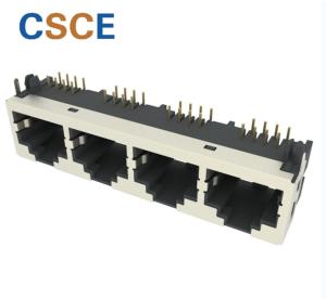 China Modular Female 1×4 Tab Up Shielded RJ45 Jack wholesale