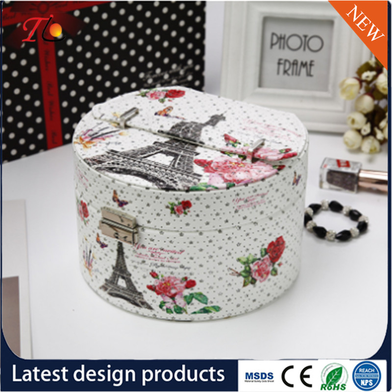 High end and elegant PU leather jewelry box for wholesale from manufacturer jewelry box with mirror box drawer