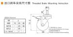 30kg Threaded TPE Mini Caster Wheels 50mm 2 Swivel Casters