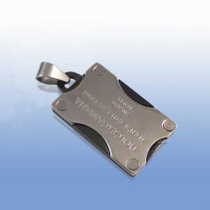 China 316L Stainless Steel Rectangle Square Shaped Necklace Pendant LPS0142-2 wholesale