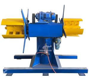 China 5 ton 500mm width double head hydraulic decoiler with car wholesale
