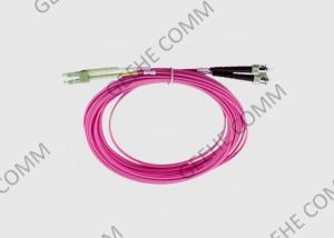 China 10GB LC to ST Duplex Multi Mode OM4 Violet Fiber Optic Ftth Cable wholesale
