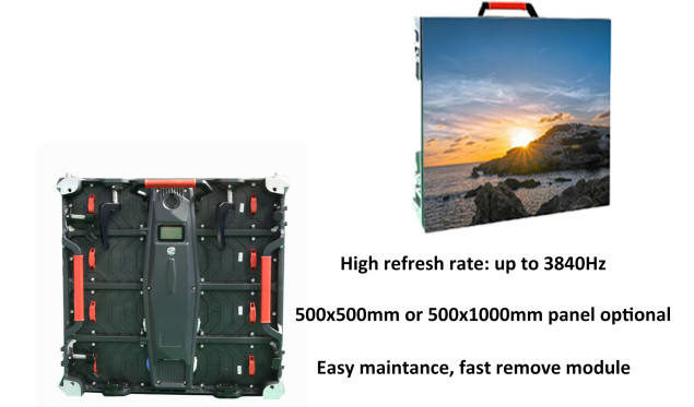 Die Casting Aluminum Colorful Image Indoor Led Screen Rental 500x500mm P3.91 Panel