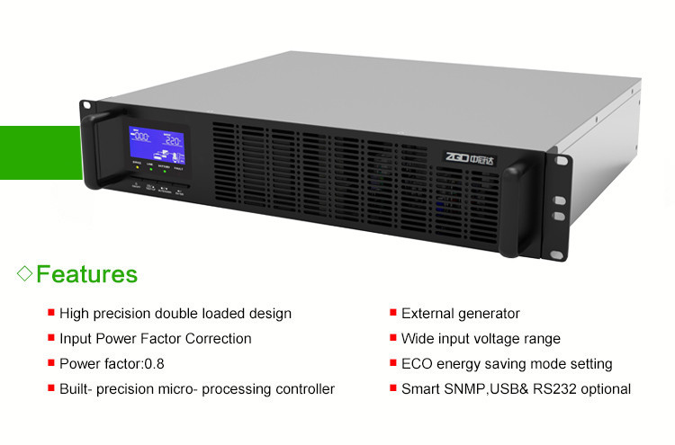 Small 220V 1800w 19 Inch Rack Mount UPS Battery Backup Power Supply