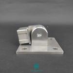 Professional Glass Balcony Railing / Stainless Steel Square Post Silver Color