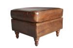 Comfortable Relax Vintage Leather Furniture Medium Brown Storage Ottoman For