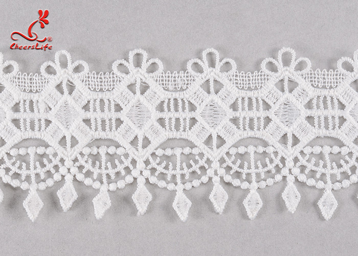 Fancy 5cm Fancy Water Soluble Flat Lace Trim With Embroidered Patterns For Clothing