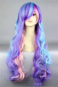 China Colorful Curly Natural Looking Synthetic Wigs Women Non Flammable wholesale
