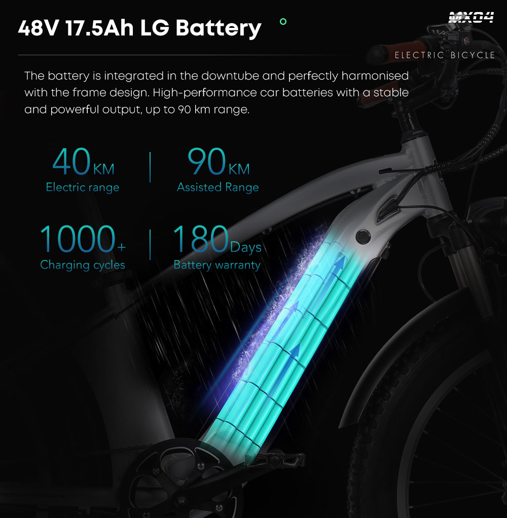 48V 17.5AH LG Battery Retro Electric Bike With Front Suspension 1000W Motor Power