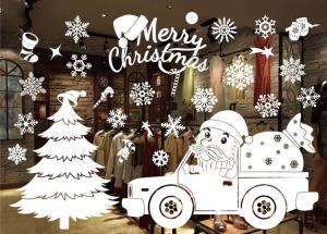 China 0.15mm Electrostatic Window Stickers Living Room Christmas Wall Stickers wholesale