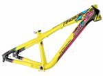 Aluminum All Mountain Dirt Jump Bike Frame 100 - 140 Mm Travel Yellow Color