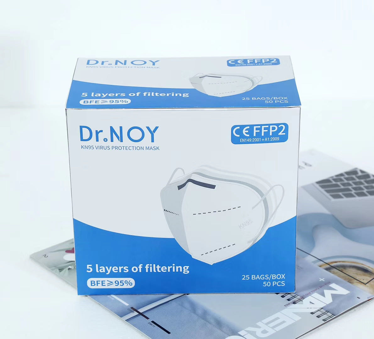 Anti Bacteria / Viruses N95 Respirator Mask Unisex Use With Adjustable Nose Clip