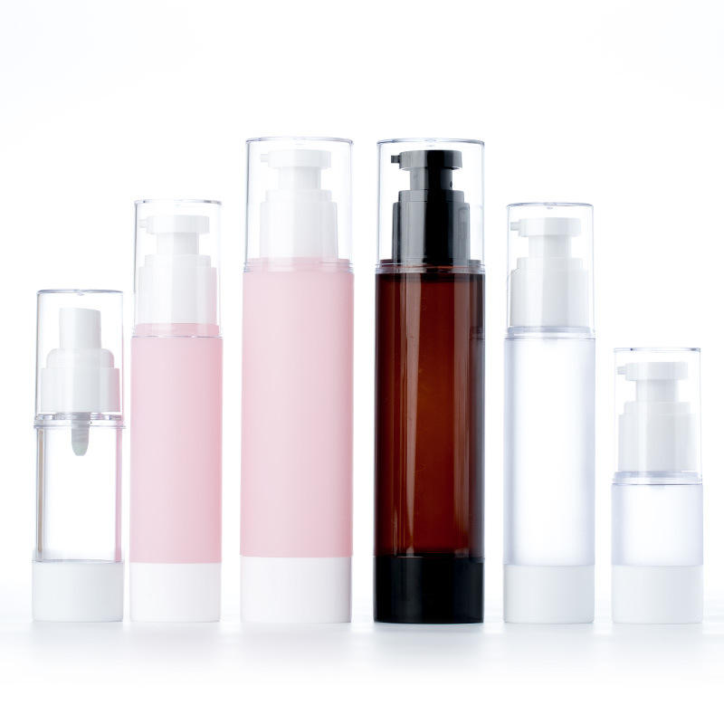 Pink PMMA Personal Care Cosmetic Bottle With Overcap 1oz 30ml