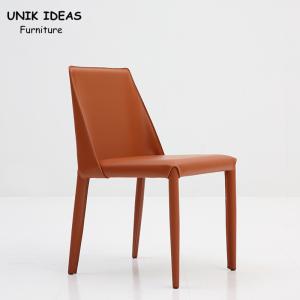 China Modern Grey Leather Metal Frame Dining Chairs 17 Inch 43.18CM Seat Height Home wholesale