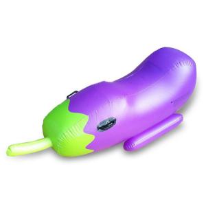 Cute Inflatable Eggplant Floating Island Swimming Pool Purple Color