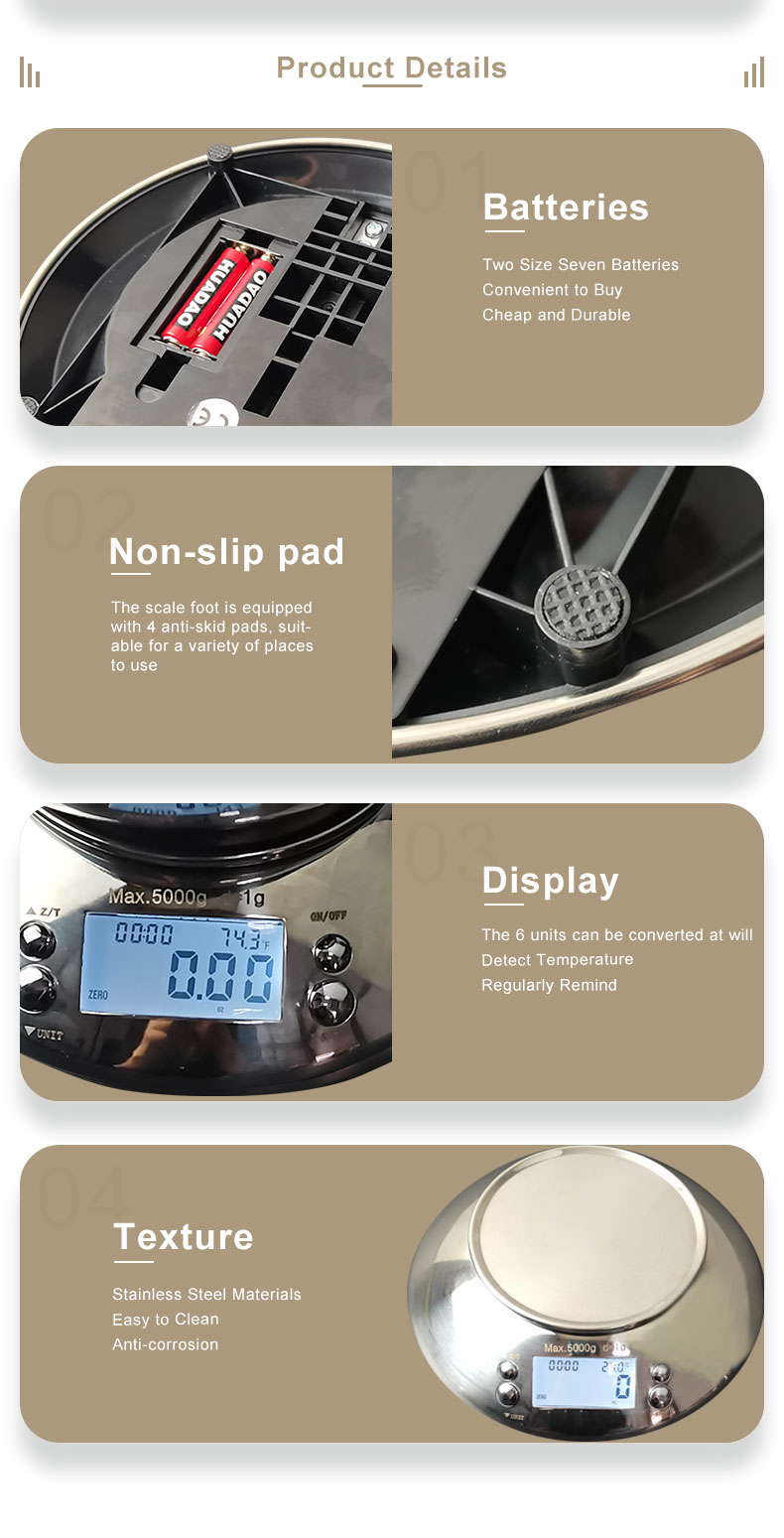 Smart Electronic Weight Measure 5kg Nutritional Digital Kitchen Baking Weighing Scale with Digital Display ROHS Certified