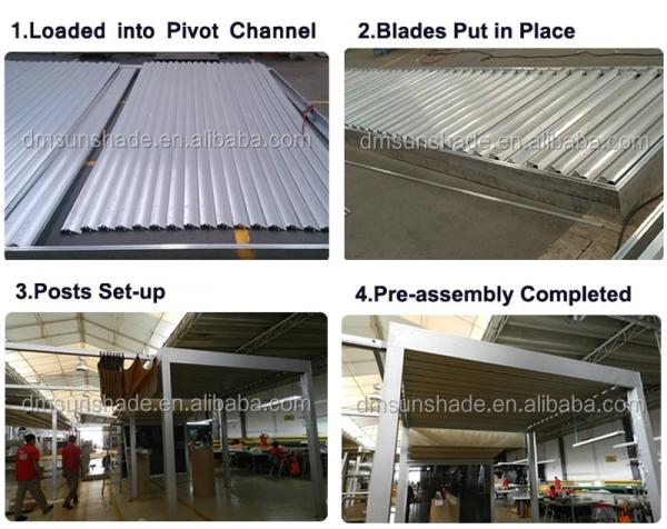 Retractable Outdoor Pergola Awning Kits Aluminum PVC Sail Pergola Automatic Roof
