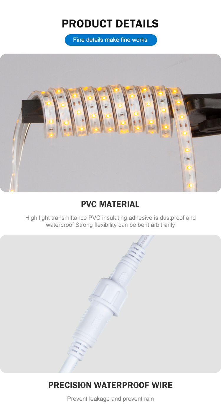 Customize Dimmable Solar Powered Led Strip Lights 30m 40m Auto On Off Ip65 80Lm