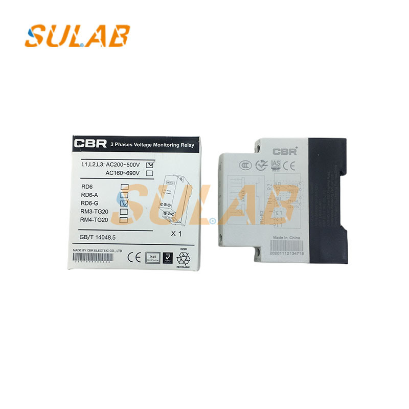 3 Phases Elevator Lift Spare Parts Voltage Monitoring Relay Contactor CBR RD6-G