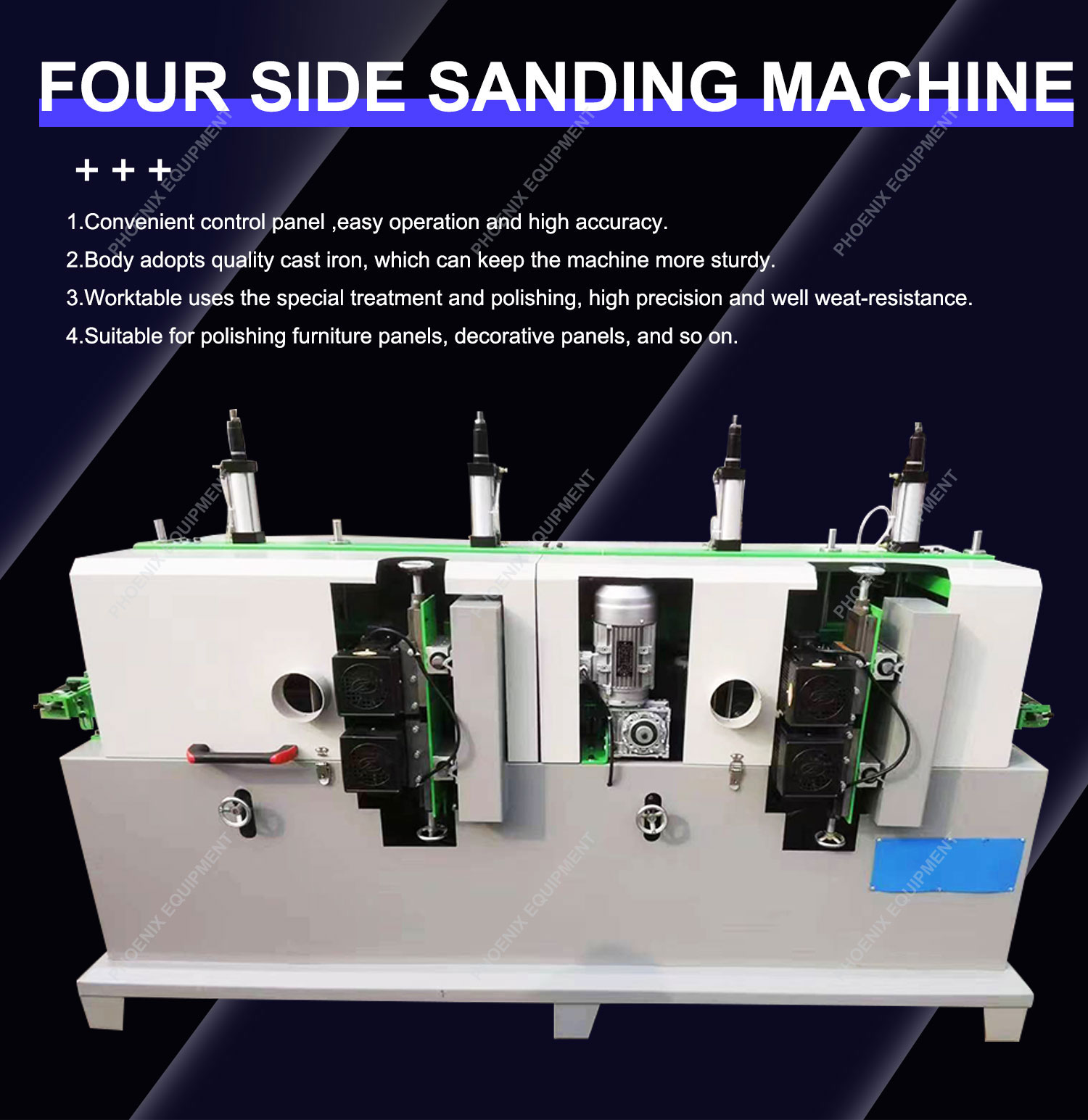 2.2kw*8 Power Wood Sander Maker Machine for Polishing Four Side Edge of Plywood Floor