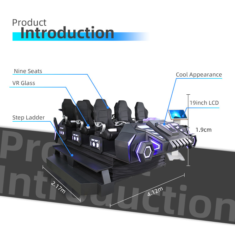 7D 9D VR Movie Theater Cinema Simulator Vr Motion Chair With 9 Seats