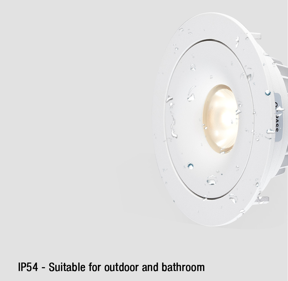 Aluminum 9W COB Dimmable Tiltable LED Downlights IP54 Cutout 83mm