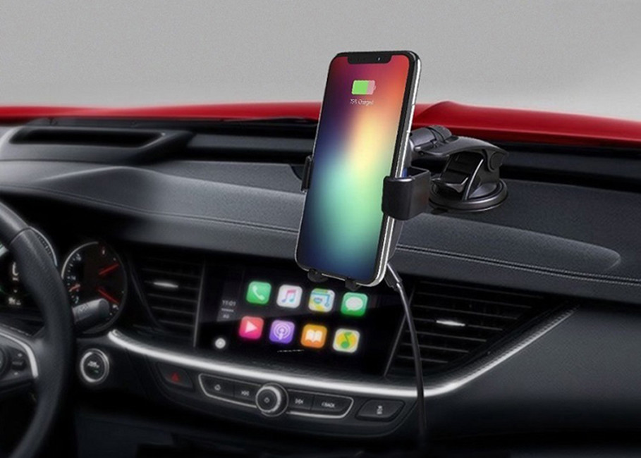 2018 Shenzhen 10W fast charger with holder qi standard usb cell phone wireless car charger for Samsung IPhone