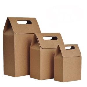China Die Cut Personalized Brown Paper Bags High Tear Resistance Windowed Handle wholesale