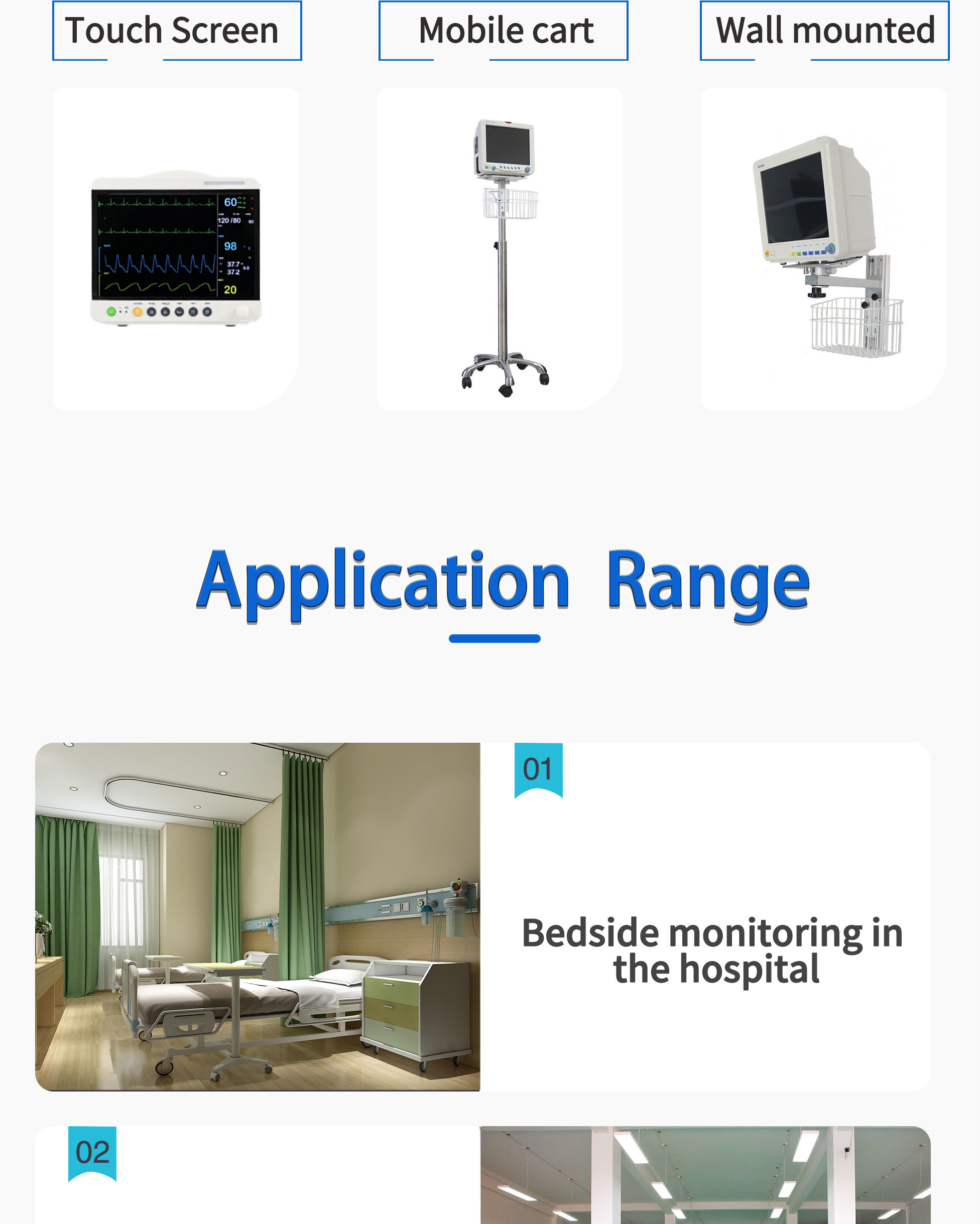 2000 Piece Trend And Data Storage 12 Inch Multi Parameter Patient Monitor